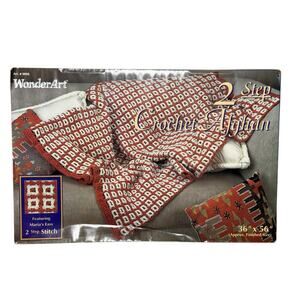 Deadstock Wonder Art #9808 Maria's 2 Step Crochet Afghan Kit 36" x 56"